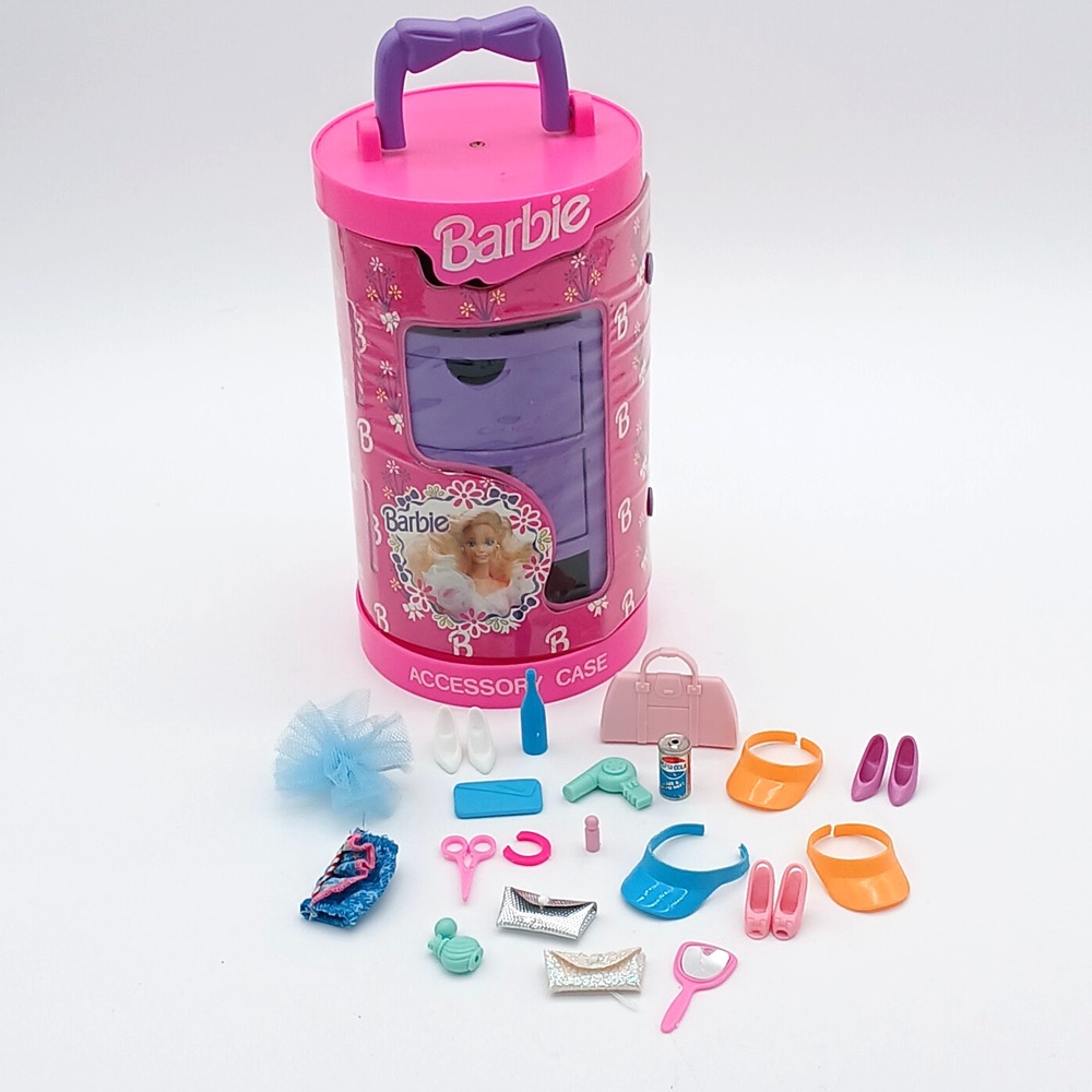 Barbie Accessory Case Organizer w/ Accessories Lot Mattel Vintage 1991